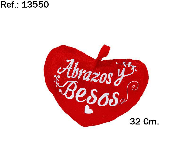CORAZON ABRAZOS Y BESOS 32CM. (12)(48)