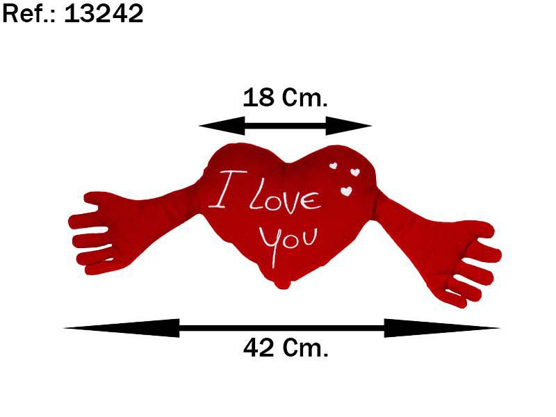 CORAZON MANOS PEQUEÑO I LOVE YOU 42CM. (12)(48)